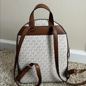 Michael Kors Tan and Cream Signature Backpack retails for $495 Amazon.com | Michael Kors Jaycee XS Mini Convertible  main image 3